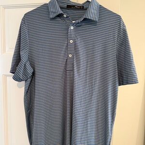 RLX Ralph Lauren Blue and Navy Striped Polo